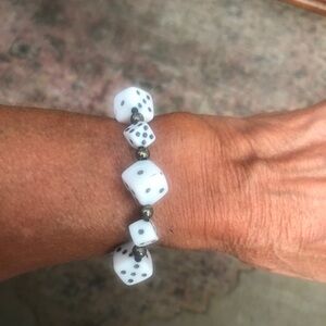 White Dice Bracelet